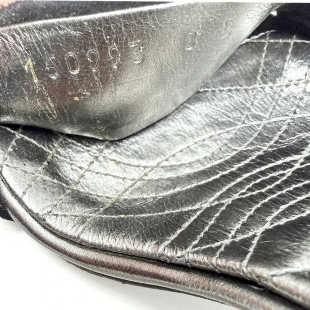 Gucci Tom Ford‎ Era Black Satin Bow Embroidered Heels 8B
